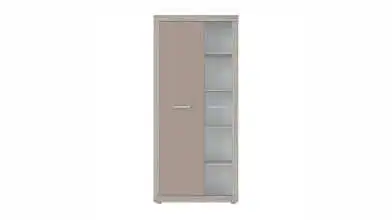 Шкаф двухдверный со стеклом Tiss, цвет Ясень шимо+Капучино фото - 1 - превью